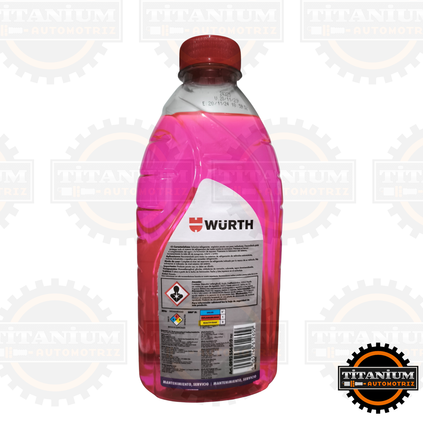 Refrigerante orgánico rosa Würth 1L listo para usar 20% – Titanium Automotriz Uruguay
