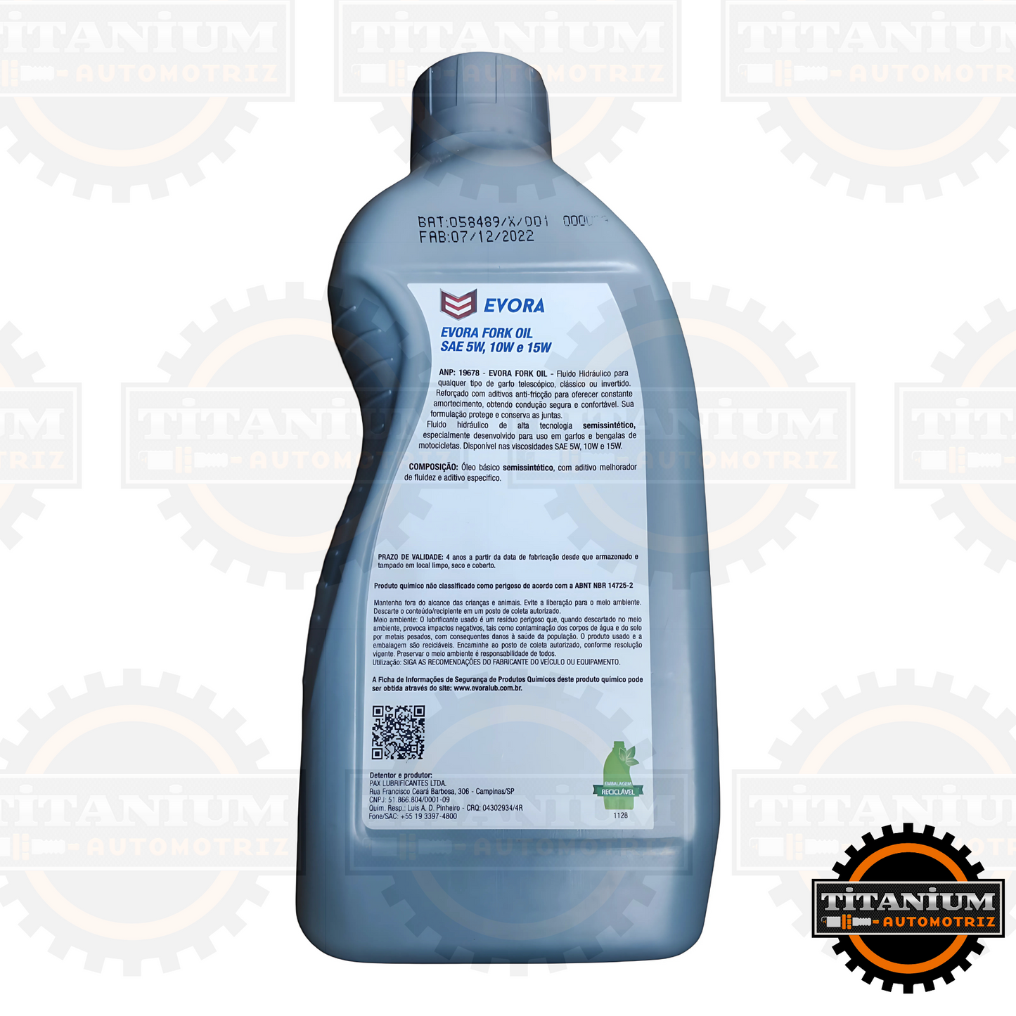 Aceite de Suspensión EVORA 5W, fluido semisintético para horquillas y amortiguadores de motos, reduce fricción y mejora la respuesta de la suspensión