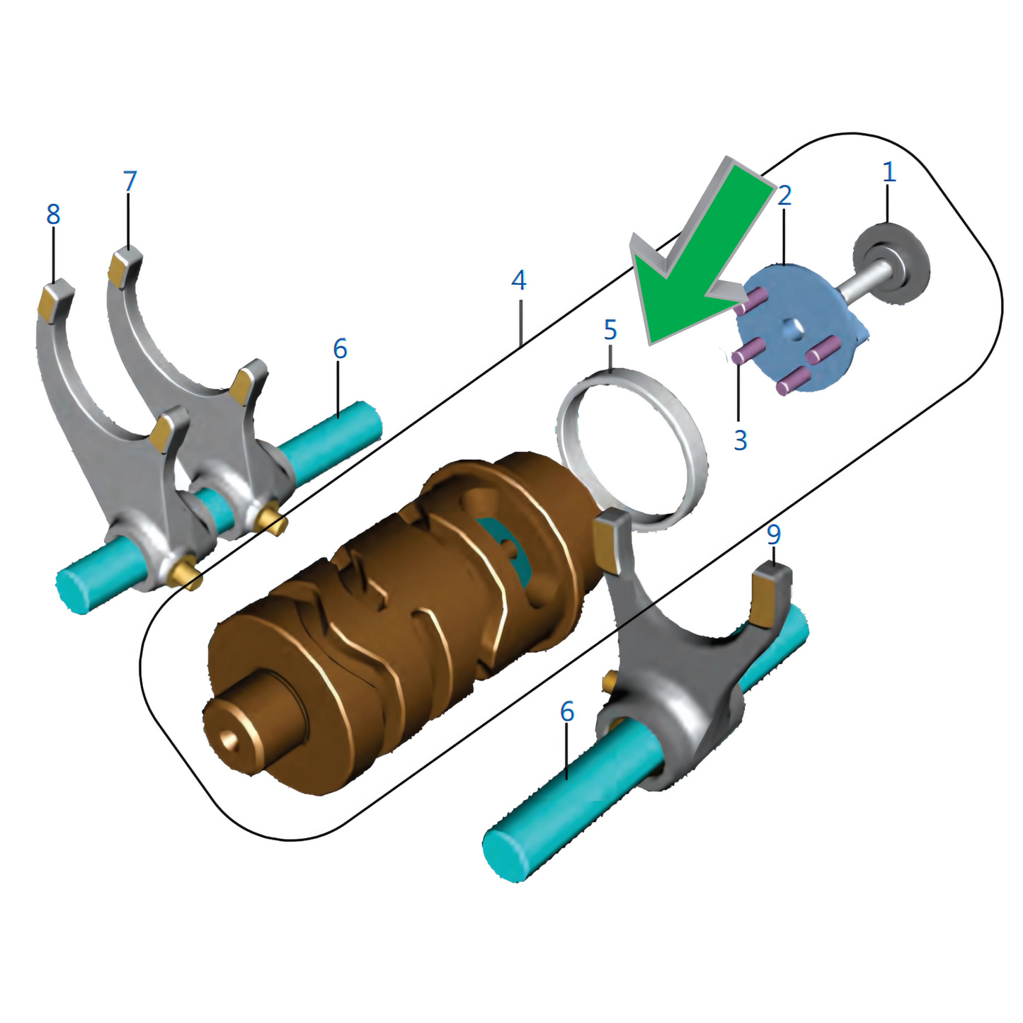Casquillo de selector de cambio original para motos Bajaj Pulsar 125/135, Discover 125 y CT125. Garantiza cambios suaves y prolonga la vida útil del sistema