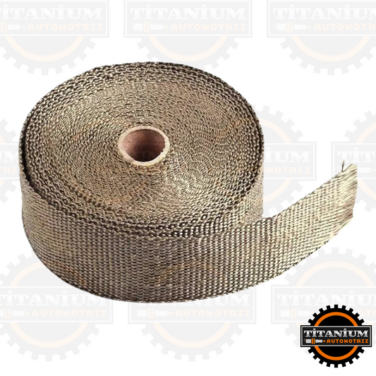 Cinta térmica para tubo de escape de moto, color titanio, con precintos de acero inoxidable y guantes de nitrilo de regalo