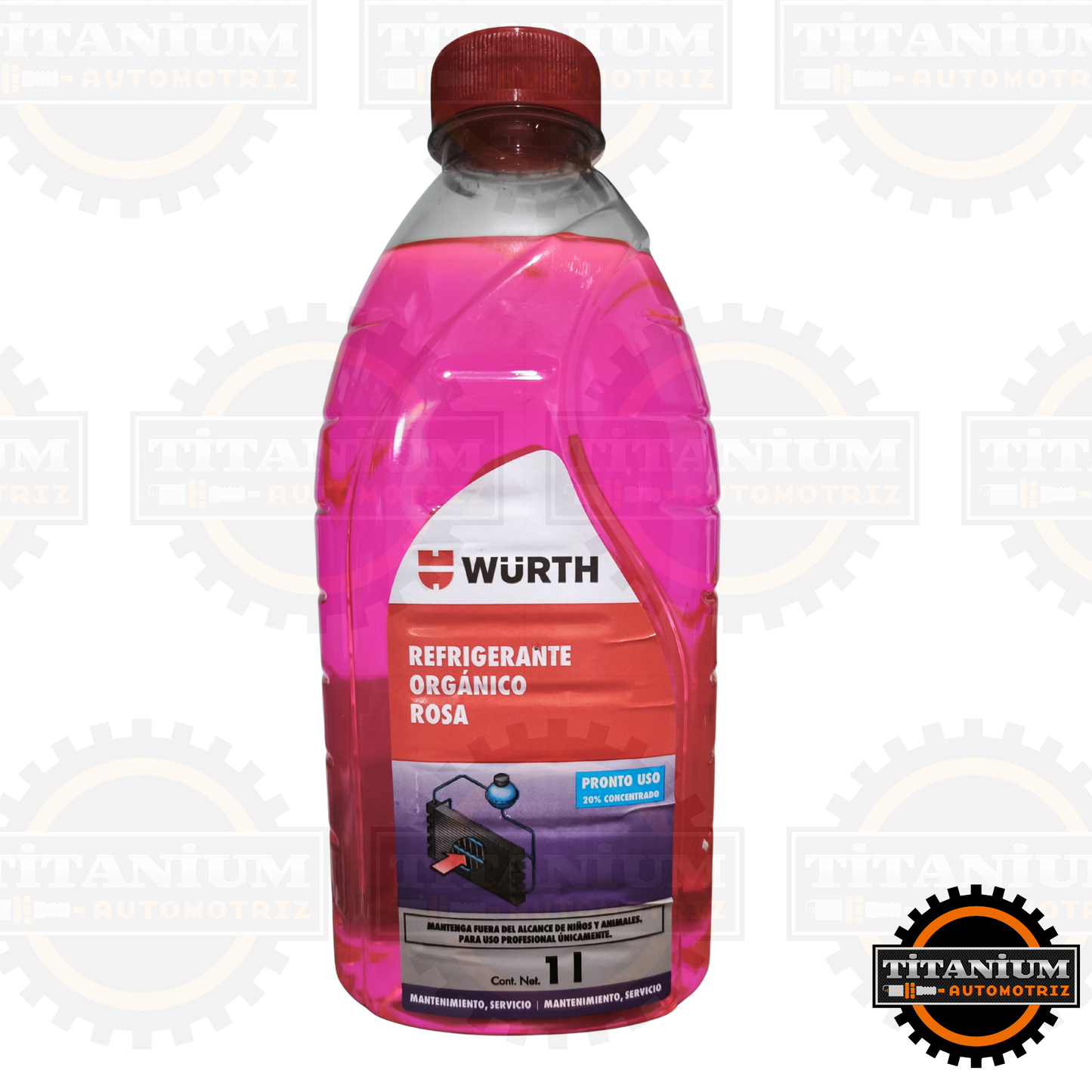 Refrigerante orgánico rosa Würth 1L listo para usar 20% – Titanium Automotriz Uruguay