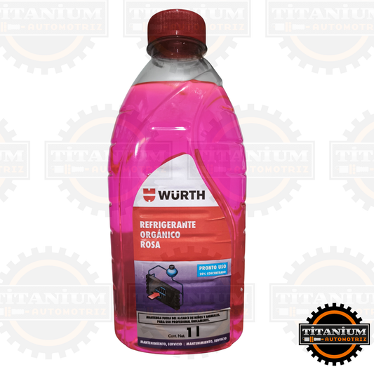 Refrigerante orgánico rosa Würth 1L listo para usar 20% – Titanium Automotriz Uruguay