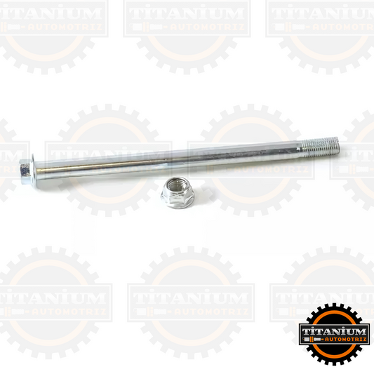 Eje de rueda reforzado en acero galvanizado con tuerca de seguridad. Estabilidad y resistencia para distintos modelos de motos