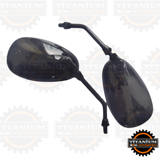 Espejos retrovisores ovales negros de 10 mm YOG para moto, diseño moderno y resistente, mejora visibilidad y estilo en conducción
