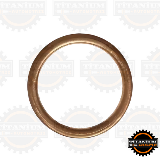 Junta de escape original Bajaj para Pulsar 125/135 y Discover 125, asegurando un sellado hermético y optimización del rendimiento del motor
