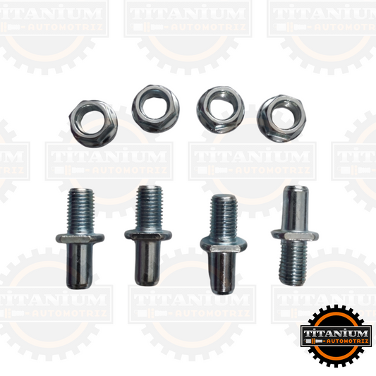 Kit de bulones de porta plato Rialli para Yumbo GS / Street 200, fabricado en acero de alta resistencia con tuercas de seguridad incluidas