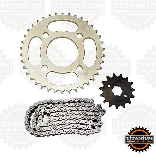 Kit de transmisión NM Racing para motos GS/Street/Polleritas, incluye piñón, plato y cadena para alto rendimiento