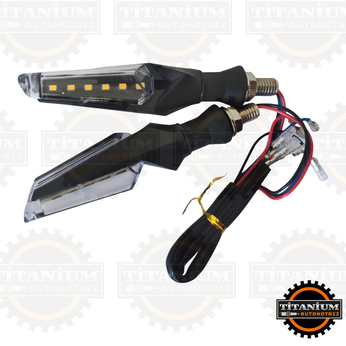 Señaleros de 6 LEDs con luz de posición azul para motos, alta visibilidad, diseño resistente y moderno, ideal para destacar en la vía
