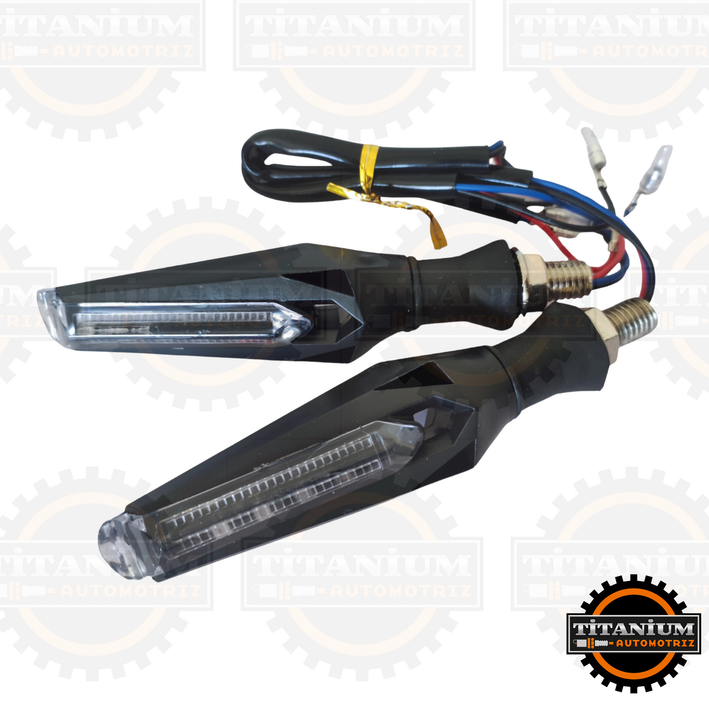Señaleros de 6 LEDs con luz de posición azul para motos, alta visibilidad, diseño resistente y moderno, ideal para destacar en la vía