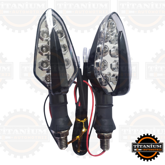 Señaleros de 9 LEDs en forma de punta de flecha para motos, diseño aerodinámico, alta visibilidad y fácil instalación