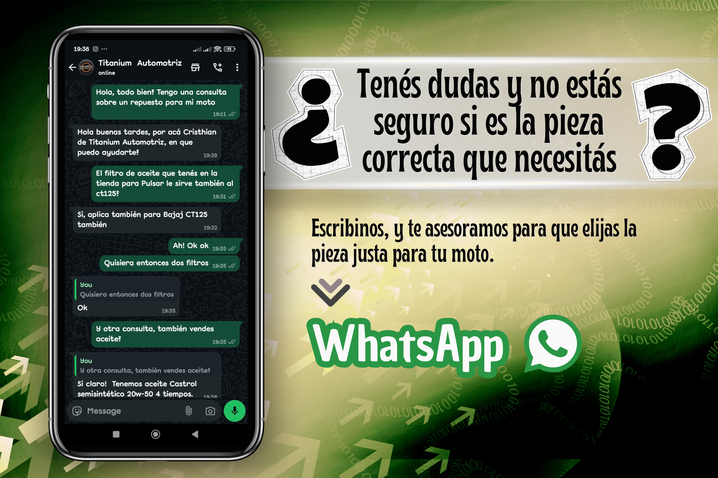 Titanium Automotriz, tu aliado en repuestos y accesorios de motos. Envios a todo Uruguay